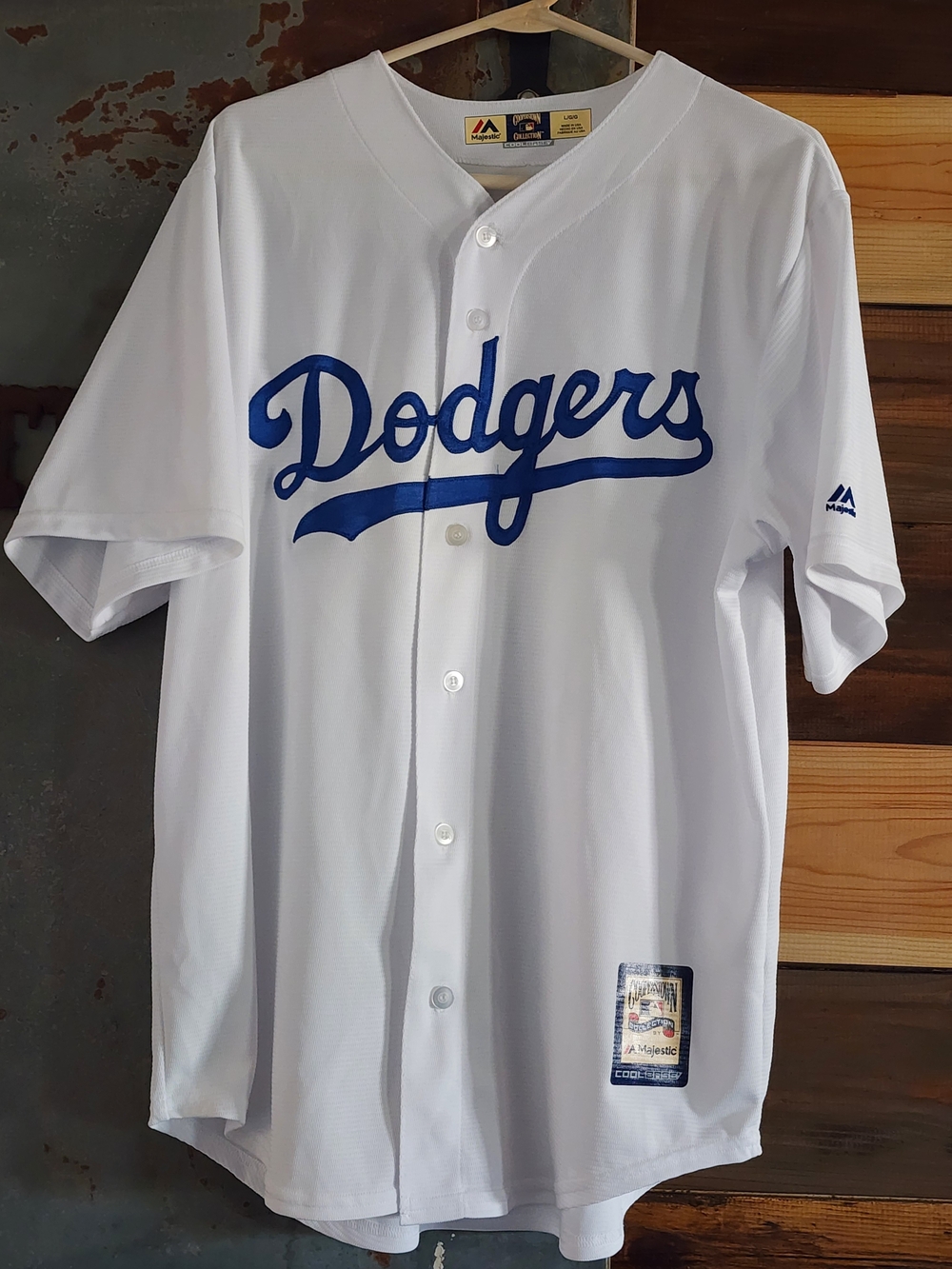 LA Dodgers Copperstown Collection By Majestic Button-Front Jersey